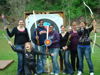 Hen Party enjoying their Archery Experience